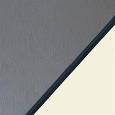 Buitenzijde Platinum lichte nerf - hout structuur met zwarte afdichting binnenzijde wit 9001
RAL xxx - 9001